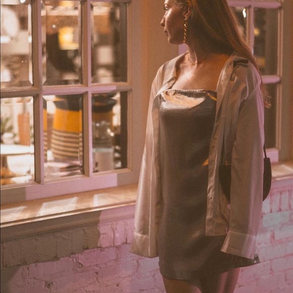 French Connection silver slip dress - Picture 9 of 10